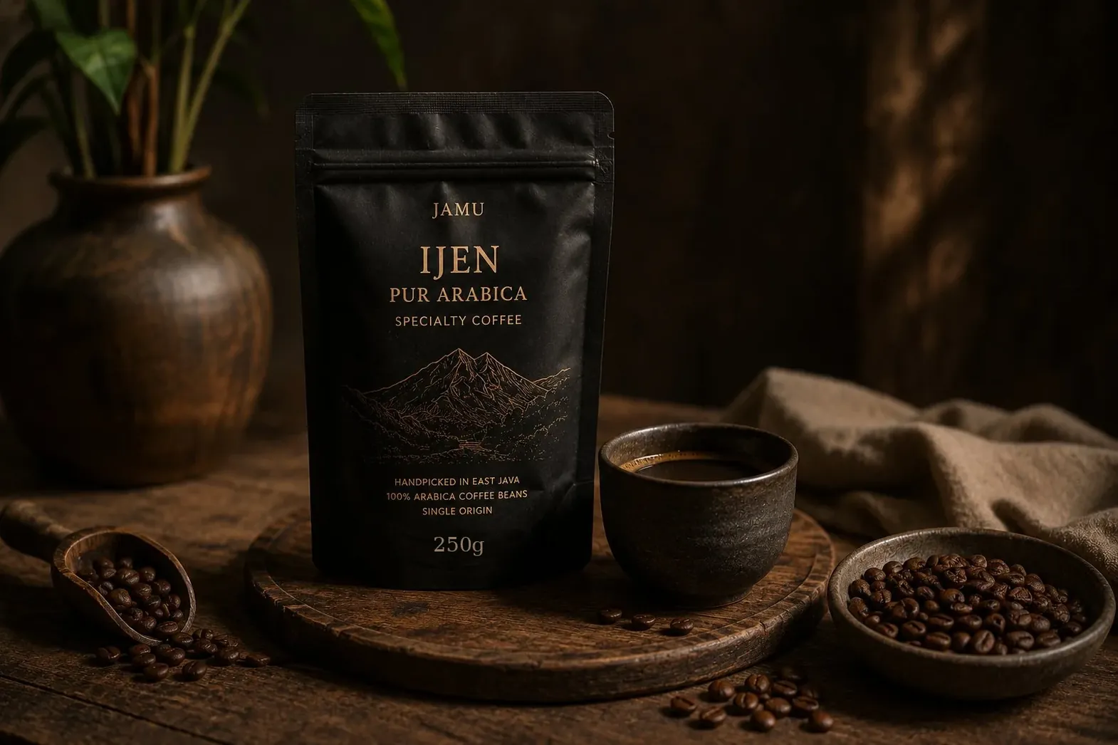 Café Java Ijen 250g, packaging JAMU Java