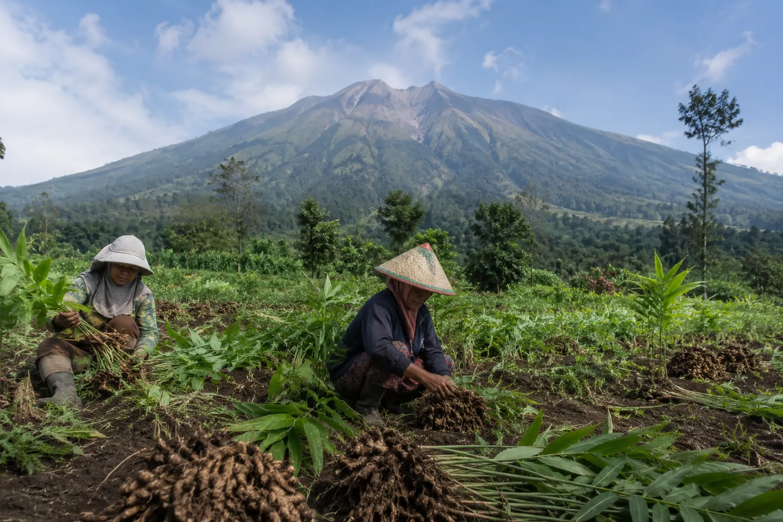 Récolte au pied du volcan Ijen, Java